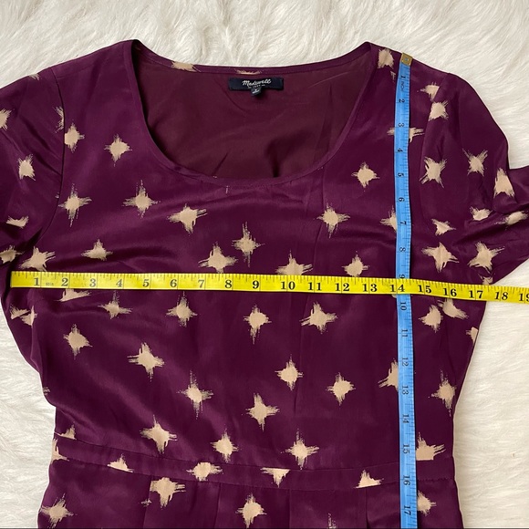 Madewell Inkbrush Starburst Silk Midi Dress Long Sleeve Size 6 - Picture 3 of 12